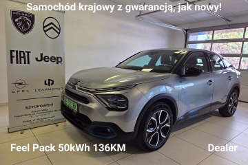 e-C4 EV136 50kWh Feel Pack SalonPL Gwrancja Dealer Vat23% Leas 101.8%